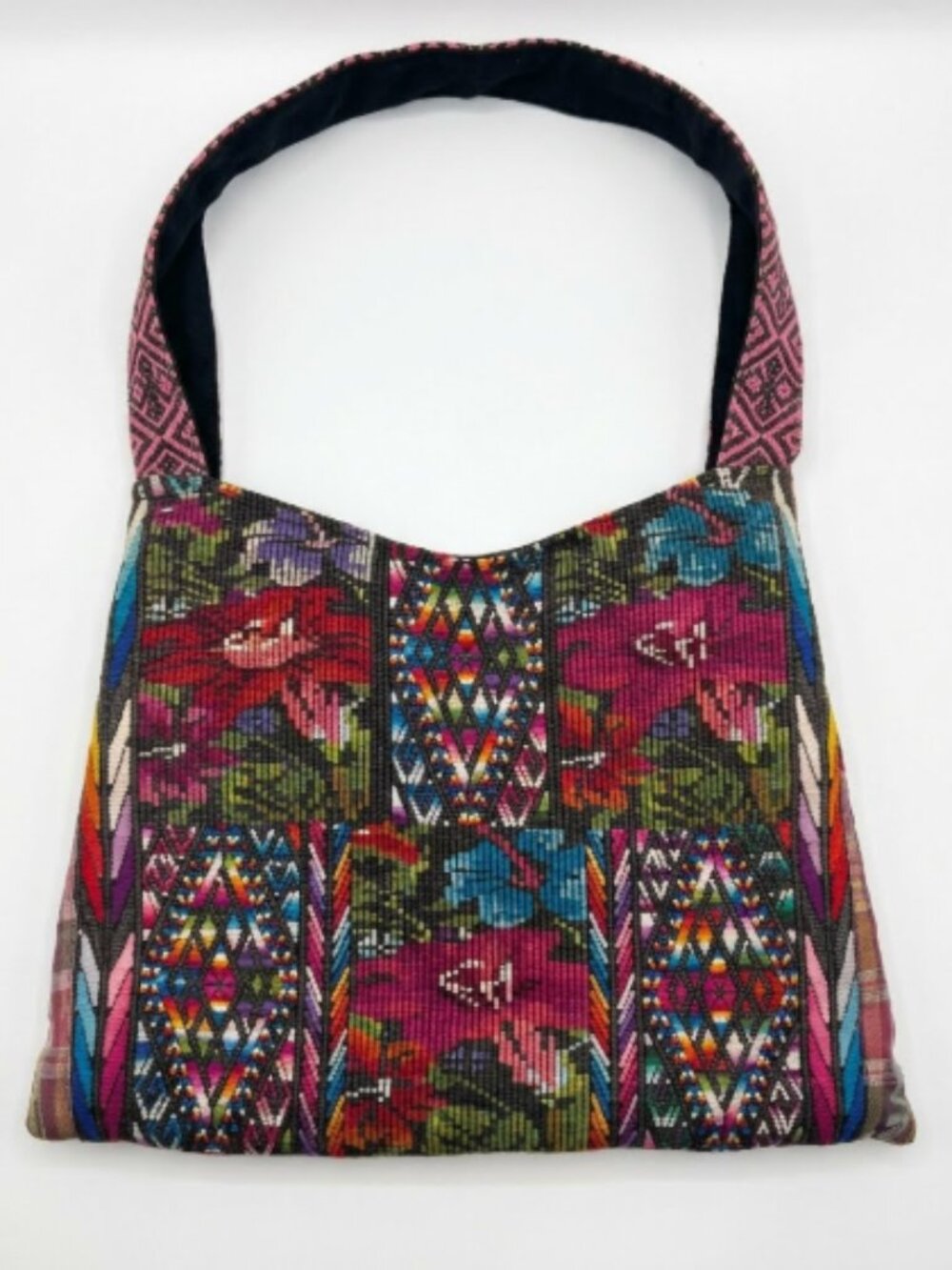 Guatemala Huipil embroidered Floral Geometric Shoulder Handbag.